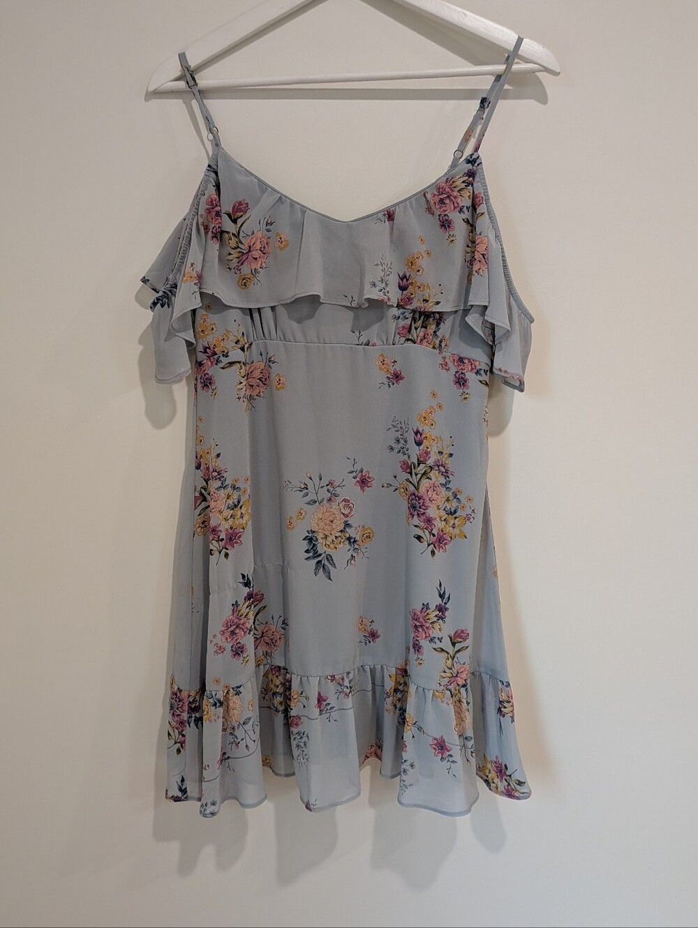 NWT Junior's Floral Rewind Cold Shoulder Dress Size M- Feminine Coquette Y2K